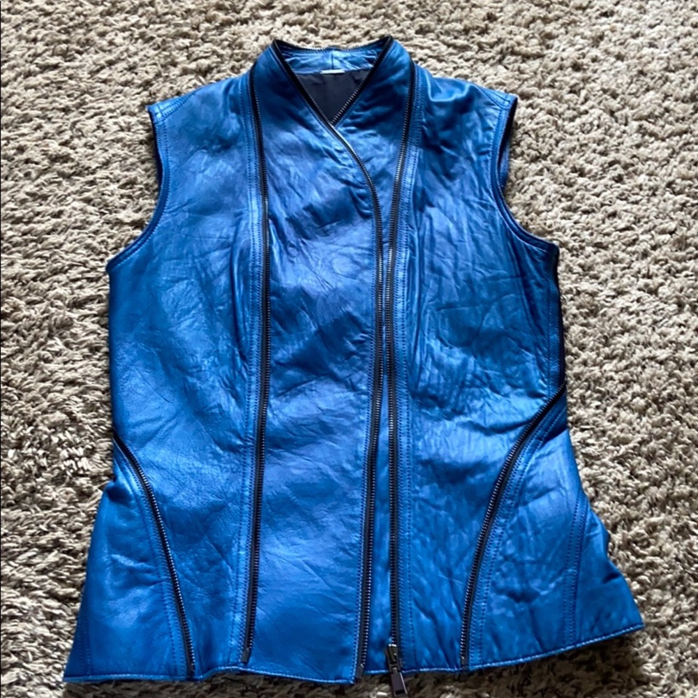 Eileen Fisher lambskin leather vest